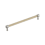 Signature Hardware Lazzara 12-5/8 Inch Center to Center Hammered Bar Cabinet Pull Golden Champagne / Satin Nickel