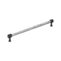 Signature Hardware Lazzara 12-5/8 Inch Center to Center Hammered Bar Cabinet Pull Polished Chrome / Matte Black