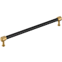 Signature Hardware Lazzara 12-5/8 Inch Center to Center Hammered Bar Cabinet Pull Matte Black / Champagne Bronze