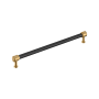 Signature Hardware Lazzara 12-5/8 Inch Center to Center Hammered Bar Cabinet Pull Matte Black / Champagne Bronze