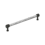 Signature Hardware Lazzara 10-1/16 Inch Center to Center Hammered Bar Cabinet Pull Polished Chrome / Matte Black