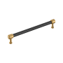 Signature Hardware Lazzara 10-1/16 Inch Center to Center Hammered Bar Cabinet Pull Matte Black / Champagne Bronze
