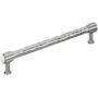 Signature Hardware Lazzara 7-9/16 Inch Center to Center Hammered Bar Cabinet Pull Polished Chrome