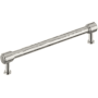 Signature Hardware Lazzara 7-9/16 Inch Center to Center Hammered Bar Cabinet Pull Satin Nickel