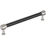 Signature Hardware Lazzara 7-9/16 Inch Center to Center Hammered Bar Cabinet Pull Matte Black / Polished Nickel