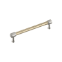 Signature Hardware Lazzara 7-9/16 Inch Center to Center Hammered Bar Cabinet Pull Golden Champagne / Satin Nickel