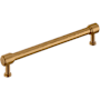 Signature Hardware Lazzara 7-9/16 Inch Center to Center Hammered Bar Cabinet Pull Brushed Gold