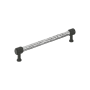 Signature Hardware Lazzara 7-9/16 Inch Center to Center Hammered Bar Cabinet Pull Polished Chrome / Matte Black
