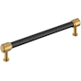 Signature Hardware Lazzara 7-9/16 Inch Center to Center Hammered Bar Cabinet Pull Matte Black / Champagne Bronze