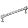 Signature Hardware Lazzara 6-5/16 Inch Center to Center Hammered Bar Cabinet Pull Polished Chrome