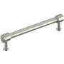 Signature Hardware Lazzara 6-5/16 Inch Center to Center Hammered Bar Cabinet Pull Satin Nickel