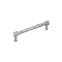 Signature Hardware Lazzara 6-5/16 Inch Center to Center Hammered Bar Cabinet Pull Polished Nickel
