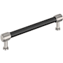 Signature Hardware Lazzara 6-5/16 Inch Center to Center Hammered Bar Cabinet Pull Matte Black / Polished Nickel