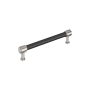 Signature Hardware Lazzara 6-5/16 Inch Center to Center Hammered Bar Cabinet Pull Matte Black / Polished Nickel
