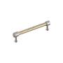 Signature Hardware Lazzara 6-5/16 Inch Center to Center Hammered Bar Cabinet Pull Golden Champagne / Satin Nickel