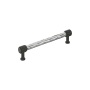 Signature Hardware Lazzara 6-5/16 Inch Center to Center Hammered Bar Cabinet Pull Polished Chrome / Matte Black