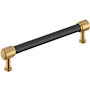 Signature Hardware Lazzara 6-5/16 Inch Center to Center Hammered Bar Cabinet Pull Matte Black / Champagne Bronze