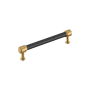 Signature Hardware Lazzara 6-5/16 Inch Center to Center Hammered Bar Cabinet Pull Matte Black / Champagne Bronze