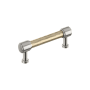 Signature Hardware Lazzara 3-3/4 Inch Center to Center Hammered Bar Cabinet Pull Golden Champagne / Satin Nickel