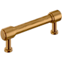 Signature Hardware Lazzara 3-3/4 Inch Center to Center Hammered Bar Cabinet Pull Brushed Gold