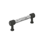 Signature Hardware Lazzara 3-3/4 Inch Center to Center Hammered Bar Cabinet Pull Polished Chrome / Matte Black
