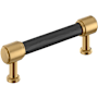 Signature Hardware Lazzara 3-3/4 Inch Center to Center Hammered Bar Cabinet Pull Matte Black / Champagne Bronze