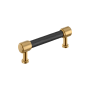 Signature Hardware Lazzara 3-3/4 Inch Center to Center Hammered Bar Cabinet Pull Matte Black / Champagne Bronze