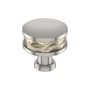 Signature Hardware Lazzara 1-1/4 Inch Hammered Mushroom Cabinet Knob Golden Champagne / Satin Nickel