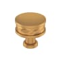 Signature Hardware Lazzara 1-1/4 Inch Hammered Mushroom Cabinet Knob Brushed Gold