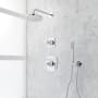 Signature Hardware Sefina Pressure Balanced Shower System with Rainfall Shower Head, Hand Shower, Hose, Valve Trim and Diverter - Accufit Rough-In Valve Included Chrome