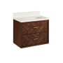 Signature Hardware Patzi 24" Wall Mounted Single Basin Vanity Set with Cabinet and Vanity Top Chocolate Bark Brown / Arctic White