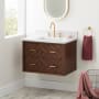 Signature Hardware Patzi 30" Wall Mounted Single Basin Vanity Set with Cabinet and Vanity Top Chocolate Bark Brown / Carrara Marble