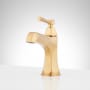 Signature Hardware Elita 1.2 GPM Single Hole Bathroom Faucet with Pop-Up Drain Assembly Brushed Gold