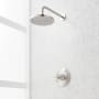 Signature Hardware Elita Pressure Balanced Shower Only Package with Rainfall Shower Head and Cross Handle - Accufit Rough-In Valve Included Brushed Nickel