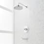Signature Hardware Elita Pressure Balanced Tub and Shower Package with Rainfall Shower Head, Cross Handle, and Tub Spout - Accufit Rough-In Valve Included Chrome