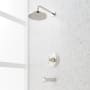 Signature Hardware Elita Pressure Balanced Tub and Shower Package with Rainfall Shower Head, Cross Handle, and Tub Spout - Accufit Rough-In Valve Included Polished Nickel