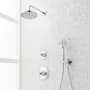 Signature Hardware Elita Pressure Balanced Shower System with Rainfall Shower Head, Lever Handles, Hand Shower, Hose, Valve Trim and Diverter - Accufit Rough-In Valve Included Chrome