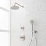 Signature Hardware Elita Pressure Balanced Shower System with Rainfall Shower Head, Lever Handles, Hand Shower, Hose, Valve Trim and Diverter - Accufit Rough-In Valve Included Brushed Nickel