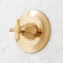 Signature Hardware Elita Pressure Balanced Valve Trim Only with Cross Handle - Less Rough-In Valve Brushed Gold