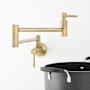 Signature Hardware Modern Retractable 4.8 GPM Wall-Mounted Single Hole Pot Filler Aged Brass