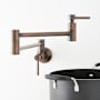 Signature Hardware Modern Retractable 4.8 GPM Wall-Mounted Single Hole Pot Filler Oil Rubbed Bronze