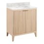 Signature Hardware Bayliss 30" Single Vanity Cabinet Set with Mindi Cabinet, Vanity Top and Rectangular Undermount Sink - Single Faucet Hole Stoneware White / Carrara Marble
