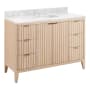 Signature Hardware Bayliss 48" Single Vanity Cabinet Set with Mindi Cabinet, Vanity Top and Rectangular Undermount Sink - 8" Faucet Holes Stoneware White / Carrara Marble