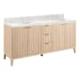 Signature Hardware Bayliss 72" Double Vanity Cabinet Set with Mindi Cabinet, Vanity Top and Oval Undermount Sinks - 8" Faucet Holes Stoneware White / Carrara Marble