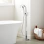 Signature Hardware Vilamonte Floor Mounted Tub Filler Faucet - Includes Hand Shower and Valve without Stops Chrome