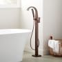 Signature Hardware Vilamonte Floor Mounted Tub Filler Faucet - Includes Hand Shower and Valve without Stops Oil Rubbed Bronze