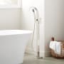 Signature Hardware Vilamonte Floor Mounted Tub Filler Faucet - Includes Hand Shower and Valve without Stops Polished Nickel