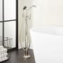 Signature Hardware Pendleton Floor Mounted Tub Filler Faucet - Includes Hand Shower and Valve with Stops Polished Nickel