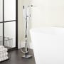Signature Hardware Hibiscus Floor Mounted Tub Filler Faucet - Includes Hand Shower and Valve without Stops Chrome