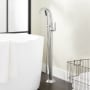 Signature Hardware Provincetown Floor Mounted Tub Filler Faucet - Includes Hand Shower and Valve without Stops Chrome